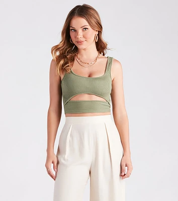 Cut To The Chase Cutout Tank Crop Top