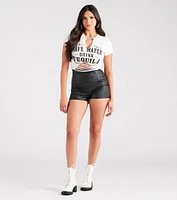 Save Water Drink Tequila Graphic Crop Tee