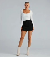 Flawless Vibes Smooth Knit Long Sleeve Bodysuit