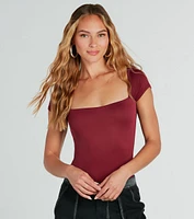 Smooth Silhouette Short Sleeve Bodysuit