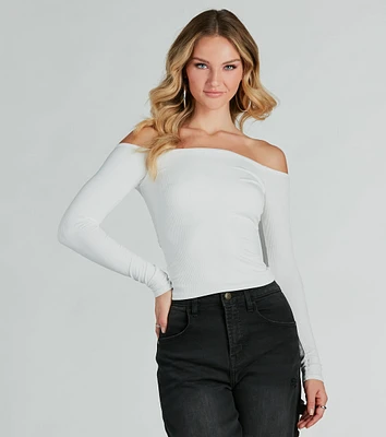 Simply Elevated Off-The-Shoulder Smooth Knit Top