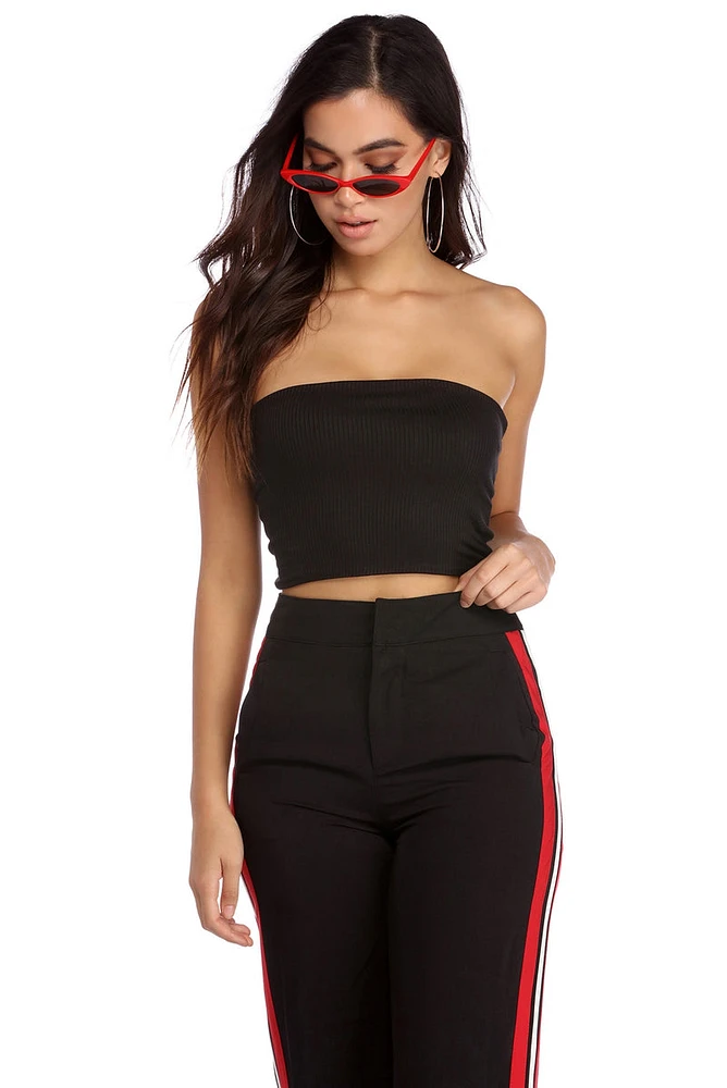 Basic Ribbed Cropped Tube Top