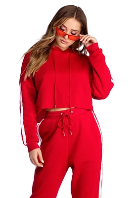 Sporty Vibes Cropped Hoodie