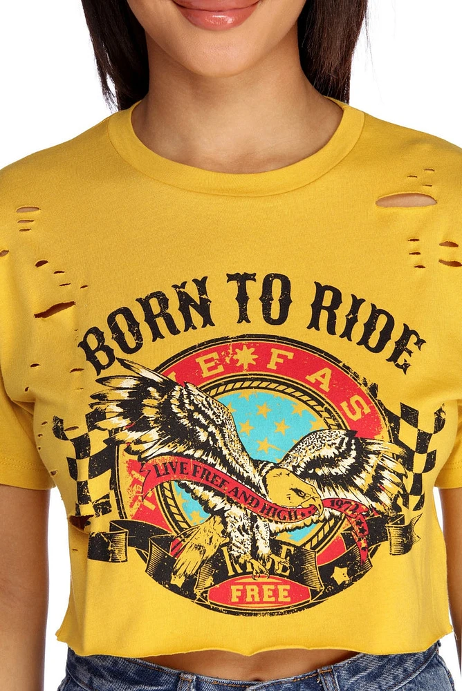 Born To Ride Cropped Tee