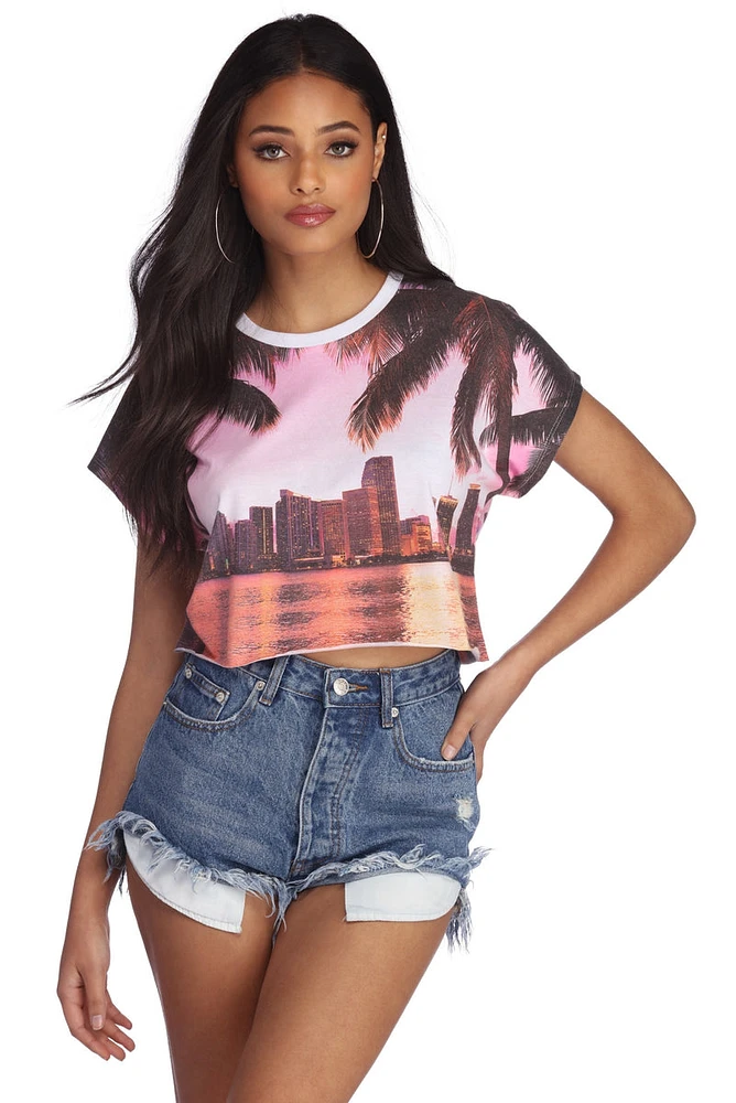 Miami Coast Cropped Tee