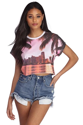 Miami Coast Cropped Tee