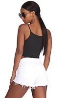 Basic High Neck Crop Top