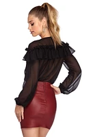 Charmed Chiffon Ruffled Bodysuit