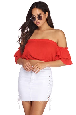 Bring The Heat Tiered Crop Top