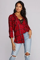 Perfectly Plaid Button Up Top