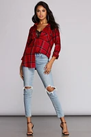 Perfectly Plaid Button Up Top