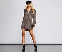 Say It With Fray Plaid Tunic