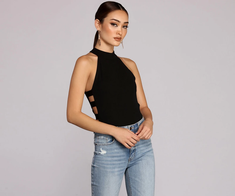 Sidebar Mock Neck Bodysuit