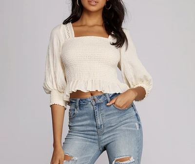 Sweetly Smocked Crop Top