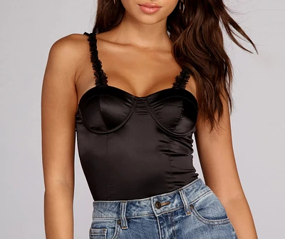 Stunning Satin Cropped Bustier