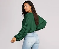 Perfect Plunge Dolman Sleeve Top