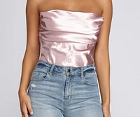 Sultry Satin Corset Crop Top