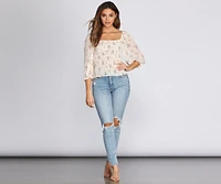 Surely Chiffon Floral Smocked Blouse