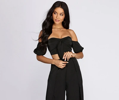 Bow Baby Cropped Blouse