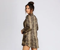 Snake Print Tie Front Tunic