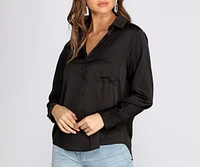 Satin Button Up Tunic