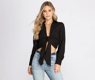 Out Of Office Tie Blouse