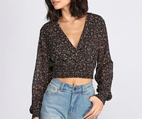 Bloom Babe Ditsy Surplice Top