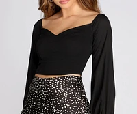 Chiffon Sweetheart Off The Shoulder Top