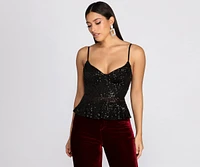 Party Ready Peplum Sequin Top