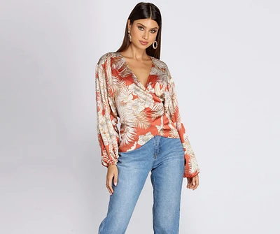 Belted Wrap Front Blouse