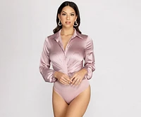 Classic Satin Collared Bodysuit