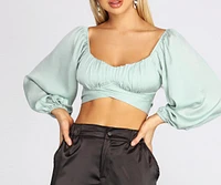 Poised And Pleated Tie Waist Blouse