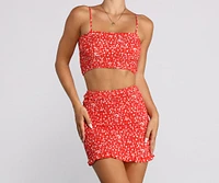 Falling For You Floral Crop Top