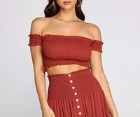 Dreamy Boho Off The Shoulder Gauze Top