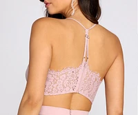 Classic Cutie Chiffon Lace Back Crop Top