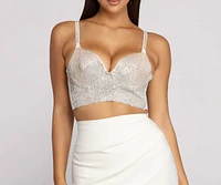 Shine On Cropped Rhinestone Bustier