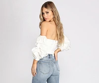 Sweet Like Me Puff Sleeve Crop Top