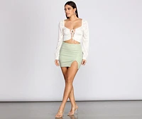 Love The Lace Up Satin Crop Top
