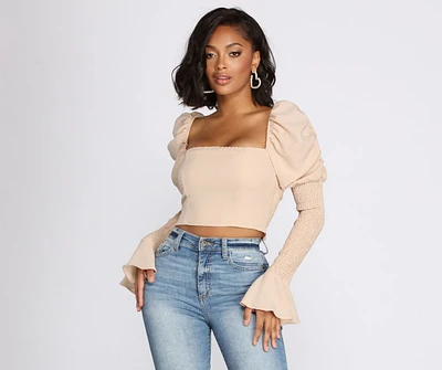 All About The Puff Sleeve Crop Top