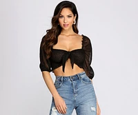 Sheer And Stylish Smocked Crop Top