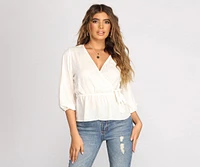 Wrapped Classic Style Blouse