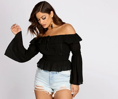 Perfect Peplum Off The Shoulder Top