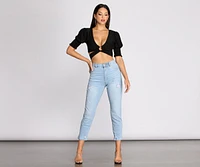 Major Babe Tie Waist Crop Top