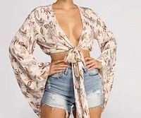 Boho Honey Tie Front Gauze Top