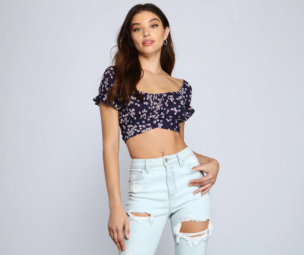 So Fab Ditsy Floral Crop Top