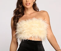 So Extra Feathered Tube Top