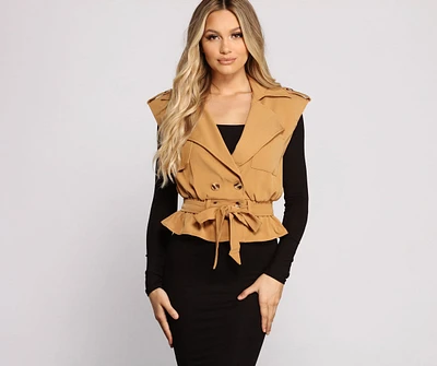 Trendy Crepe Trench Vest