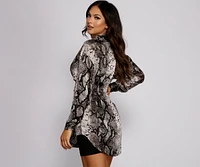 Satin Stunner Snake Print Tunic