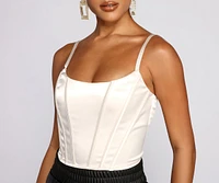 Satin Stunner Cropped Corset Top