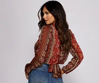 Bohemian Beauty Surplice Tie Back Top